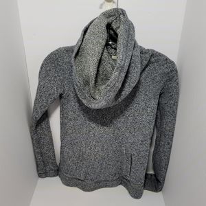 J Crew Grey women's Cowl Neck Pollover Kangaroo Pockets XXS